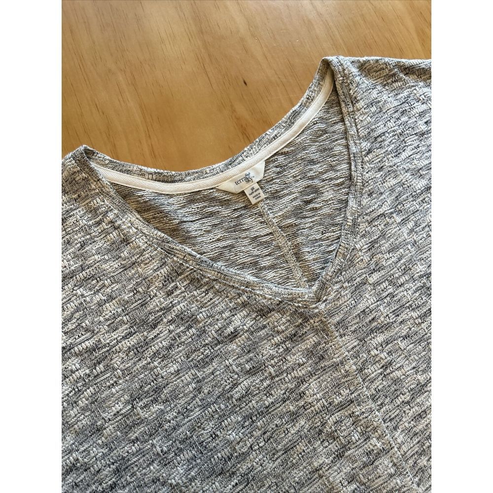 Terra & Sky Plus Size Gray White Cap Sleeve Blouse Women's Size 3X - Picture 7 of 8